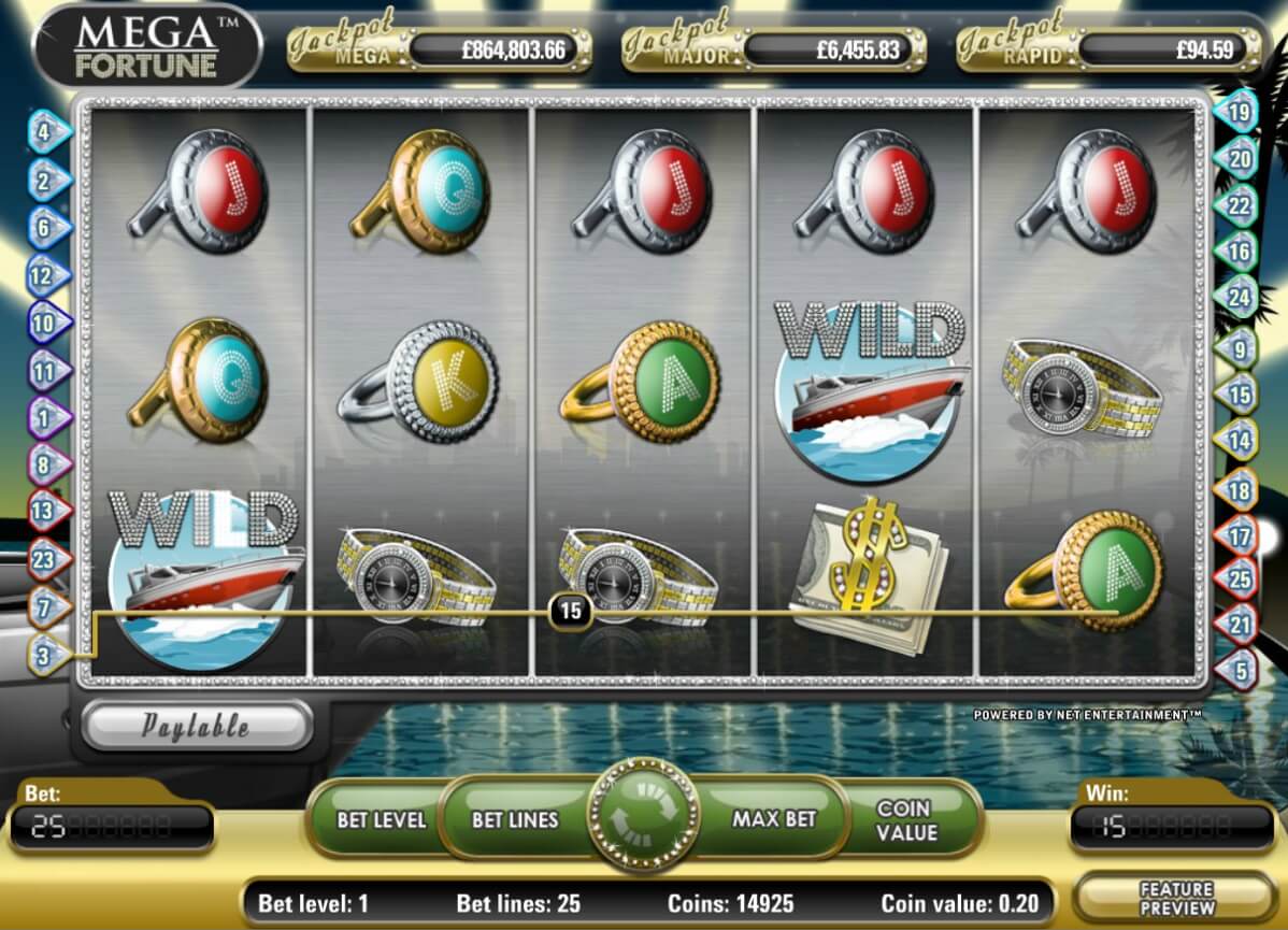 mega fortune slot reels and symbols